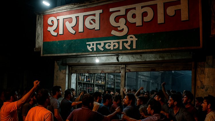 शराब दुकान पर देर रात हंगामा, किराए के विवाद में दुकान परिषद में डंप किया गया बालू
