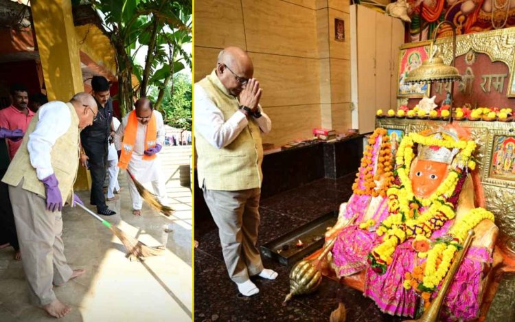 हेमंत खंडेलवाल ने मनोकामनेश्वर हनुमान मंदिर की साफ-सफाई की