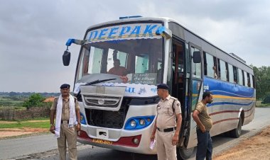 रीवा में परिवहन विभाग की बड़ी कार्रवाई, 13 बसों से वसूले गए लाखों के बकाया टैक्स