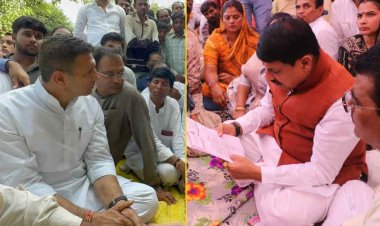 खंडवा हादसा: CM मोहन यादव और जीतू पटवारी पहुंचे पीड़ितों से मिलने