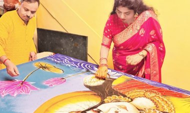 दीपावली पर रायपुर में दिखी अद्भुत रंगोली की छटा, कलाकार की कला देख लोग हुए मंत्रमुग्ध