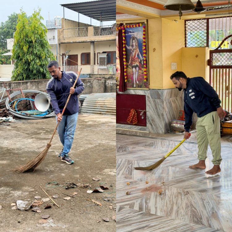 सनातनी इन्फ्लुएंस संस्था का मंदिर स्वच्छता अभियान जारी, बारिश में भी नहीं थमी सेवा