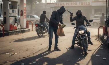 रीवा: पेट्रोल पंप पर दिन दहाड़े कट्टे की नोक पर लूट की वारदात, बदमाश फरार