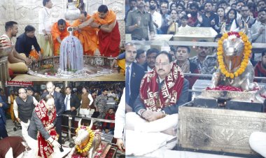 महाकाल की शरण में JP नड्डा और CM यादव: शयन आरती में हुए शामिल, भक्ति पूजन के साथ दिया स्वछता का संदेश