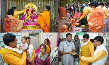 ओंकारेश्वर: CM ने सपरिवार किए राजराजेश्वरी मंदिर में दर्शन, मातृ एवं शिशु आरोग्य केंद्र का किया निरीक्षण