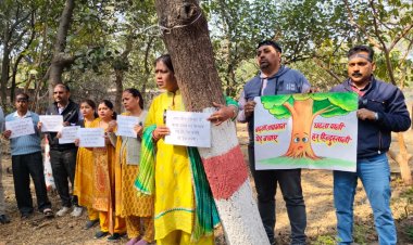 MP नगर में खाद्य भवन के नाम पर 150 पुराने पेड़ों पर खतरा, कर्मचारियों-पर्यावरणविदों का चिपको आंदोलन