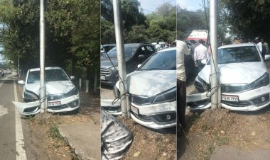 भोपाल: शाहपुरा लेक के पास कार खंभे से टकराई, हार्ट अटैक से चालक की मौत