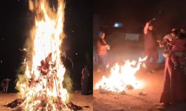 मऊगंज और रीवा में होलिका दहन के साथ शुरू हुआ होली का उल्लास