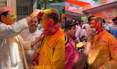 जीतू पटवारी ने कांग्रेस कार्यकर्ताओं के साथ रंग पंचमी उत्सव मनाया