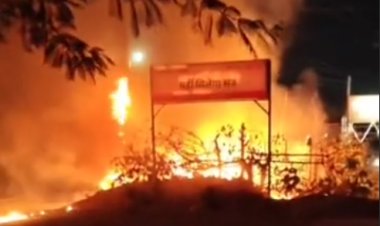 Bhopal:रजाई-गद्दे की दुकान में भीषण आग, 45 मिनट देरी से पहुंची दमकल