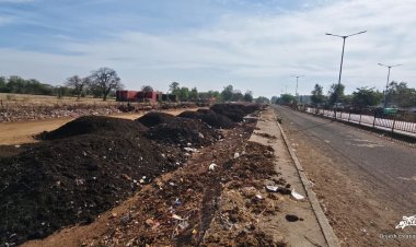 Bhopal: हाईवे निर्माण में भ्रष्टाचार का डबल डोज, कचरे से बन रही सड़क