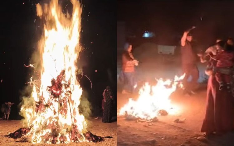 मऊगंज और रीवा में होलिका दहन के साथ शुरू हुआ होली का उल्लास