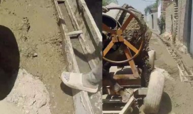 रौसर में नाली निर्माण में गड़बड़ी का आरोप, घटिया सामग्री के उपयोग की शिकायत