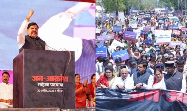 जन आक्रोश महिला पद यात्रा: महिला आरक्षण बिल गिरने का विरोध, राजधानी की सड़कों पर उतरीं मंत्री-सांसद