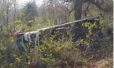 MP के टीकमगढ़ में बस पलटी 11 यात्री घायल