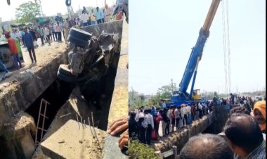 सरिया से लदा ट्रक नहर में गिरा, तीन की दर्दनाक मौत