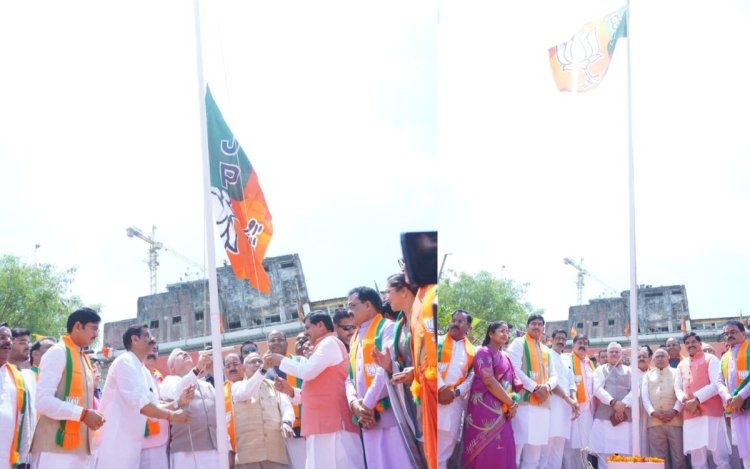 भाजपा मना रही 47वां स्थापना दिवस, MP के 17 जिलों में हुआ पार्टी कार्यालयों का भूमिपूजन