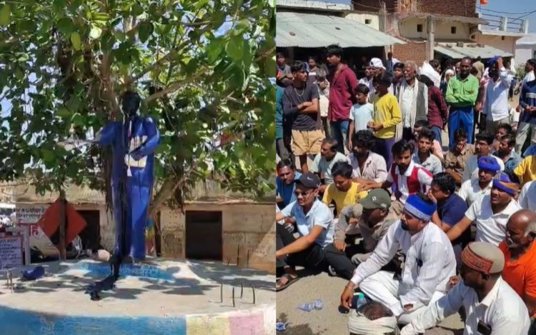 SATNA: आंबेडकर की प्रतिमा तोड़ी, ग्रामीणों ने किया चक्का जाम