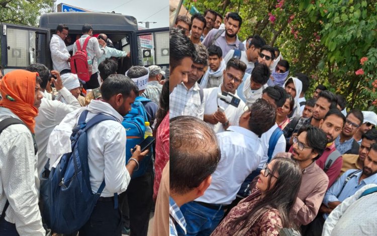 भोपाल में शिक्षक भर्ती अभ्यर्थियों का प्रदर्शन उग्र, पुलिस ने सीएम हाउस की ओर बढ़ने से रोका