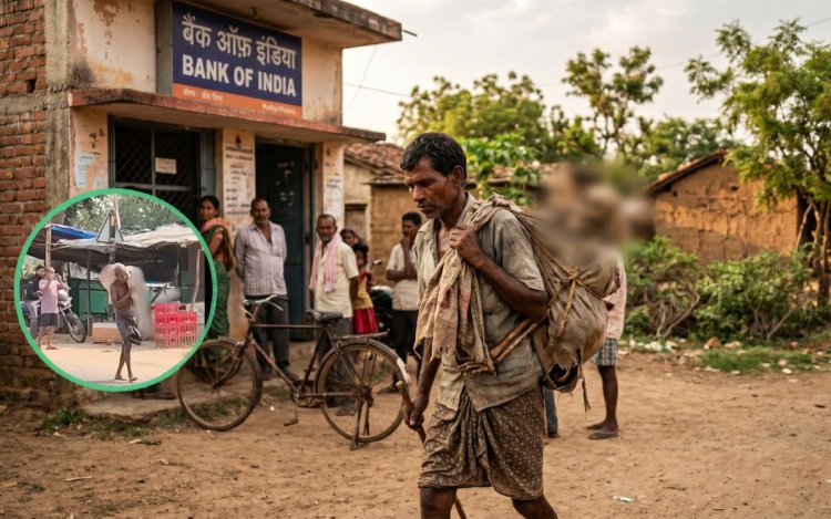 बहन का कंकाल कंधे पर लादकर बैंक पहुंचा आदिवासी भाई