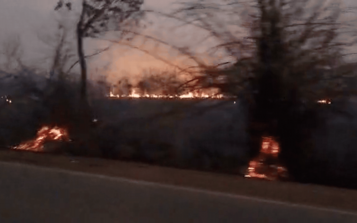 खेत में लगी भीषण आग फैलते हुए 2 किमी. के दायरे में पहुंची