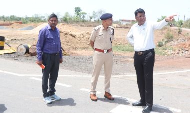 मऊगंज कलेक्टर संजय कुमार जैन ने सड़क दुर्घटना संभावित स्थल का किया निरीक्षण