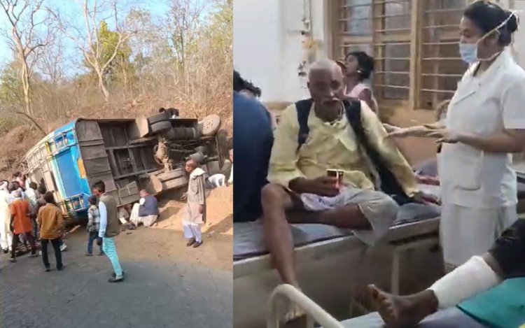 सतना: बगदरा घाटी में पलटी बारातियों से भरी बस, हादसे में 23 लोग घायल, 3 की हालत गंभीर
