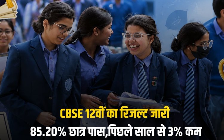 CBSE 12वीं का रिजल्ट जारी: 85.20% छात्र पास, पिछले साल से 3% कम