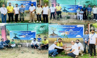 फेडरल बैंक रीवा ने स्कूलों में किया पौधरोपण, बच्चों को सिखाई अहमियत