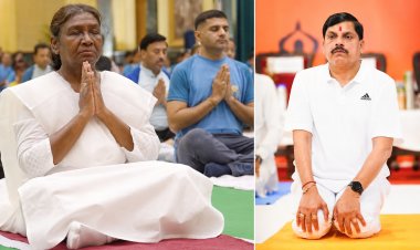 जबलपुर में राष्ट्रपति, राज्यपाल और मुख्यमंत्री ने किया योग इंदौर में बना रिकॉर्ड