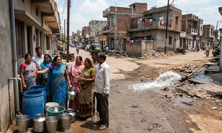 कहीं बूंद-बूंद को तरसे लोग, कहीं सड़कों पर बह रहा लाखों लीटर पानी, सिस्टम मस्त!