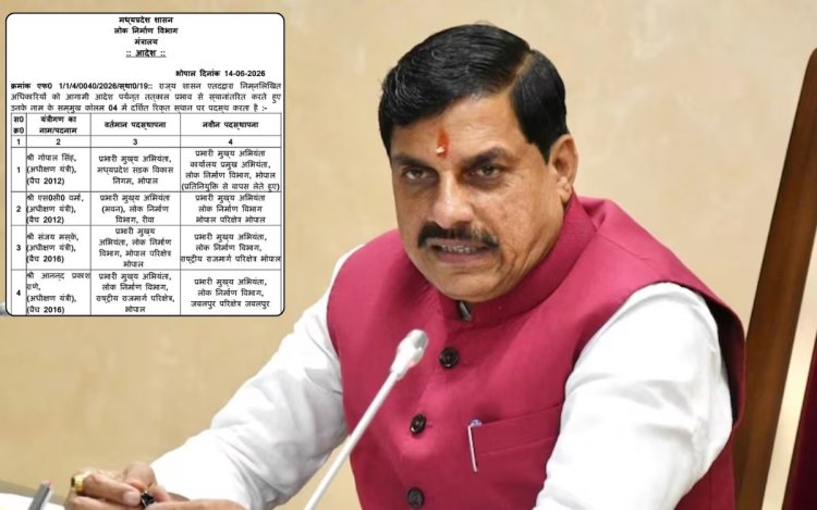 मध्यप्रदेश लोक निर्माण विभाग में बड़ा प्रशासनिक फेरबदल, कई अधिकारियों के तबादले