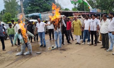 Mauganj में किसानों के मुद्दों पर कांग्रेस का प्रदर्शन