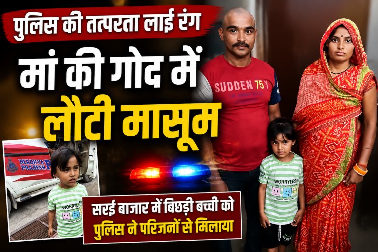 Singrauli :सरई बाजार में परिवार से बिछड़ी मासूम को पुलिस ने मां से मिलाया