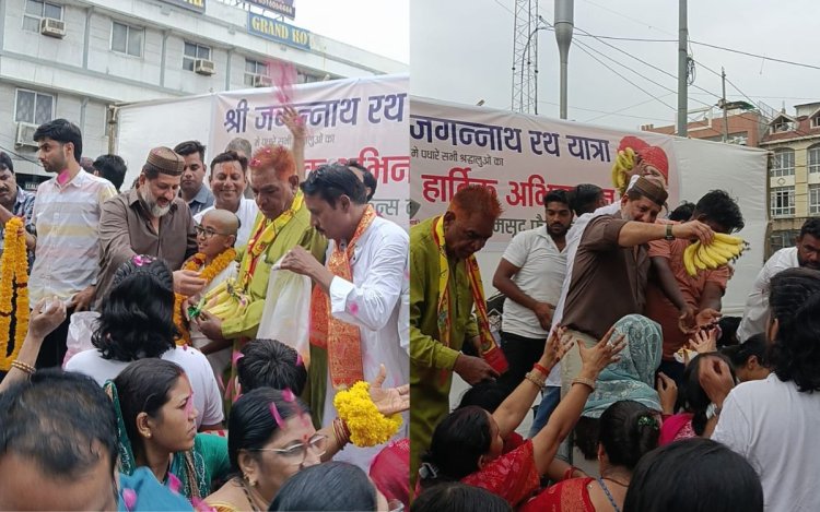 विधायक आरिफ मसूद ने जगन्नाथ यात्रा का किया स्वागत, श्रद्धालुओं पर की पुष्प वर्षा
