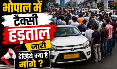 भोपाल में टैक्सी हड़ताल जारी, किराया बढ़ाने और ओला-उबर-रैपिडो पर नियम लागू करने की मांग
