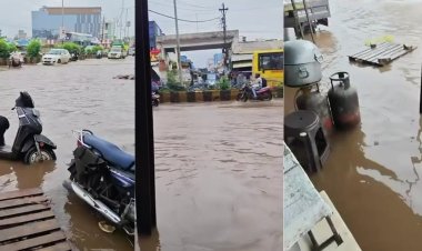 लालपुर फल मंडी में जलभराव से दुकानदार बेहाल, रोज़गार पर पड़ रहा असर