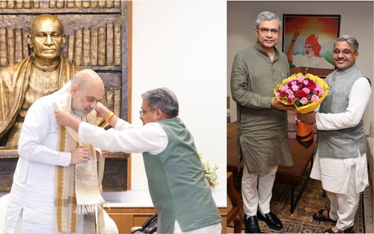 राज्यसभा सांसद Rajnish Agrawal की केंद्रीय मंत्री Amit Shah और Ashwini Vaishnaw से मुलाकात