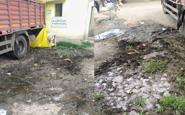 5 साल से नरक झेल रहे ग्रामीण, राशन दुकान के बाहर फैला मलमूत्र