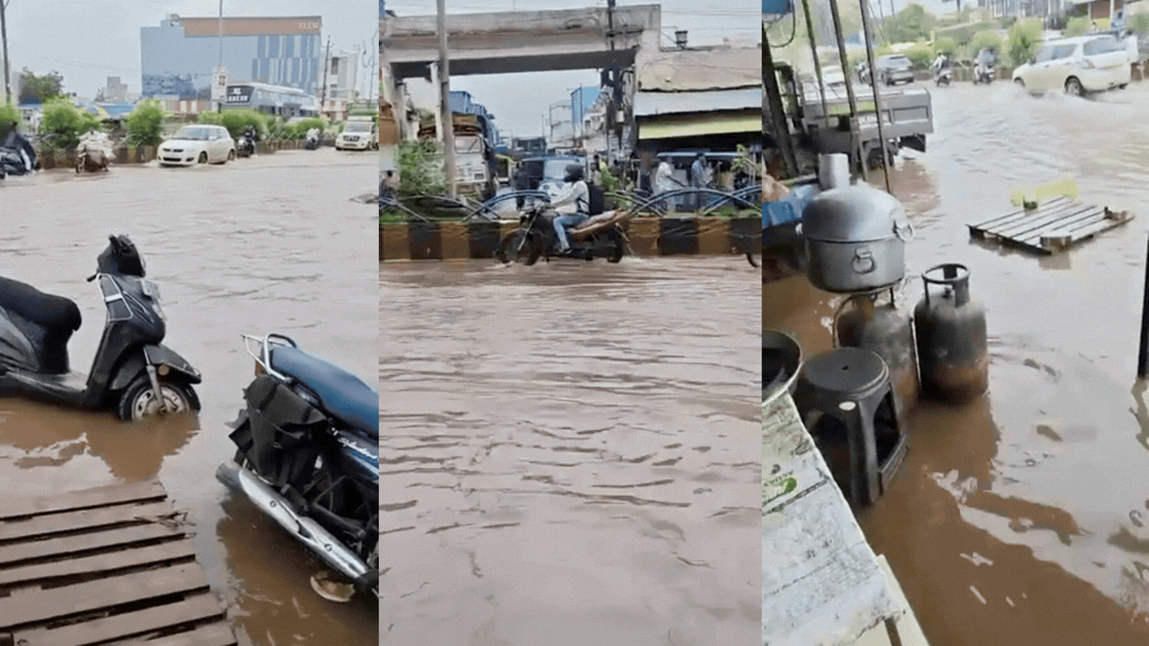 लालपुर फल मंडी में जलभराव से दुकानदार बेहाल, रोज़गार पर पड़ रहा असर