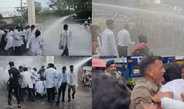 भोपाल में MBBS इंटर्न डॉक्टर्स का हल्लाबोल, CM हाउस मार्च रोकने पर पुलिस ने चलाया वाटर कैनन
