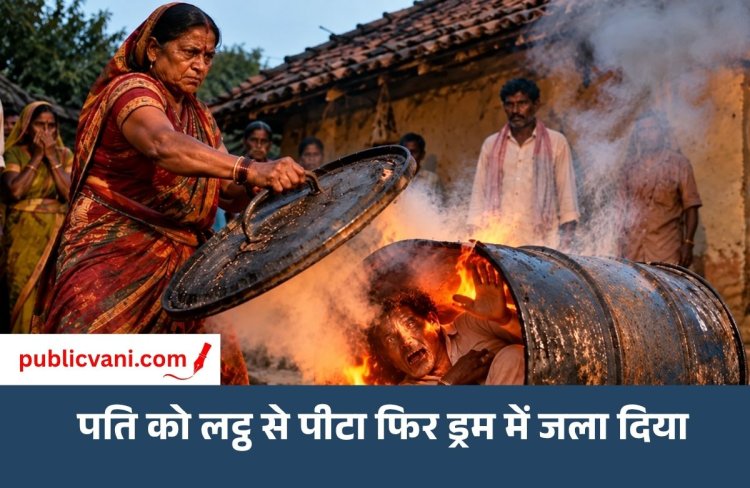 पति को लट्ठ से पीटा फिर ड्रम में जला दिया: बेटा आया तब खुला खौफनाक राज