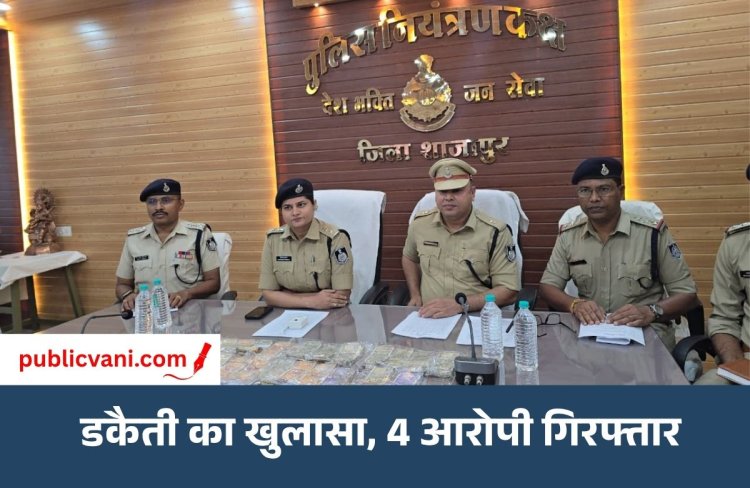 शाजापुर में 15 महीने बाद डकैती का खुलासा: चार आरोपी गिरफ्तार, दो आरोपी अभी भी फरार