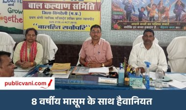 हैवानियत की हदें पार: 8 साल की मासूम गंभीर हालत में अस्पताल में भर्ती, उपचार जारी