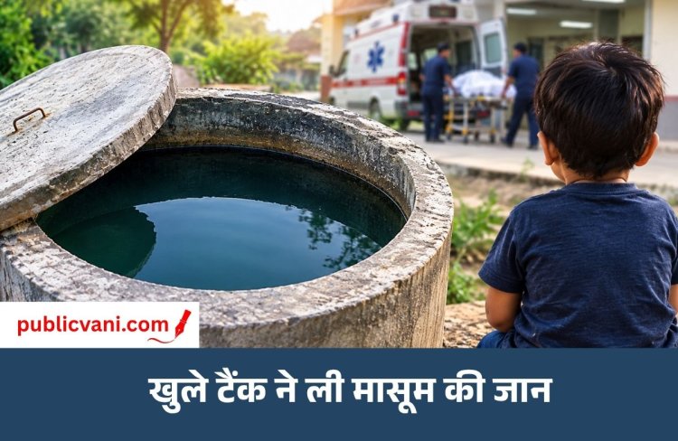 खुले टैंक में गिरने से मासूम की मौत: डॉक्टरों ने मृत घोषित किया