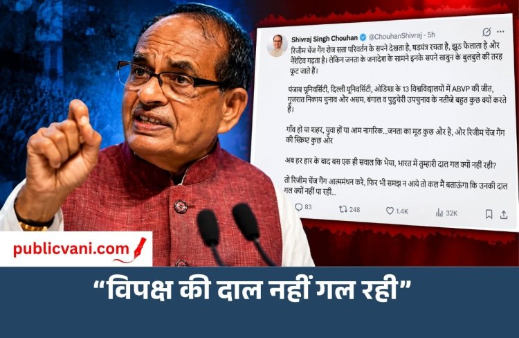 Shivraj Singh Chouhan का विपक्ष पर तंज: बोले- भारत में तुम्हारी दाल क्यों नहीं गल रही?