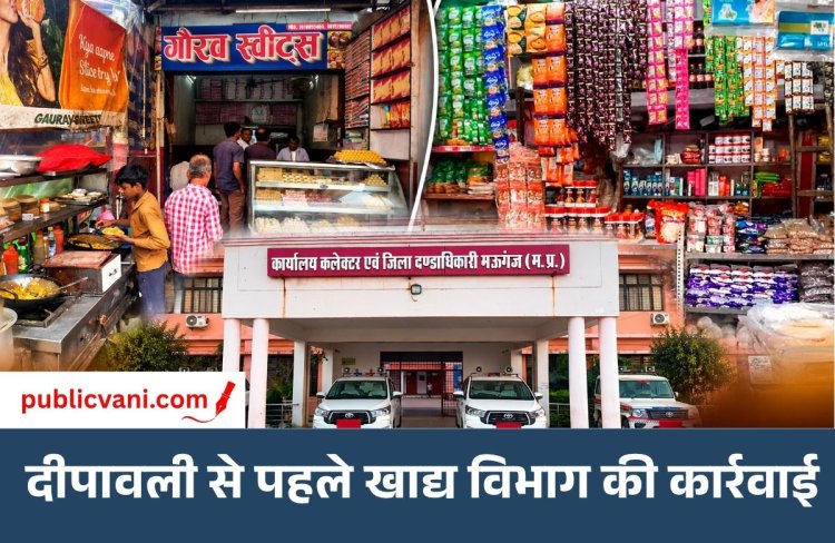 मऊगंज में दीपावली से पहले खाद्य विभाग की कार्रवाई, मिठाई-दूध समेत 22 सैंपल जांच के लिए भेजे